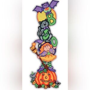 Plastic Canvas Stichery Kit ~ Halloween Boo Pile Up Wall Hanging
